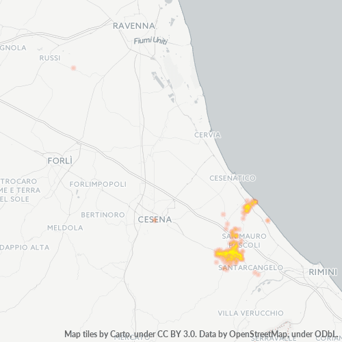 Mappa di calore per cap 47039