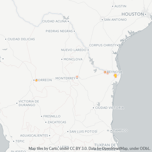 87300 Mapa de calor de densidad empresarial
