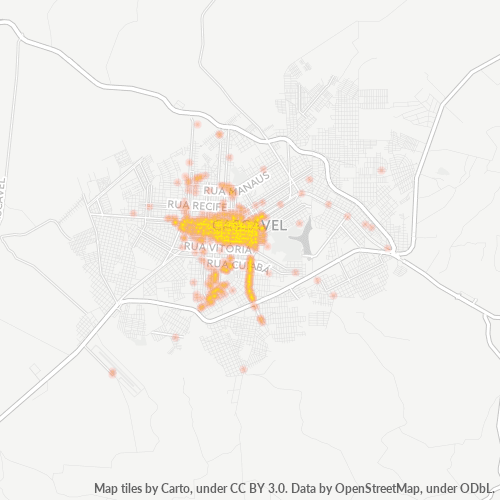 85801-000 Mapa de calor de densidad empresarial