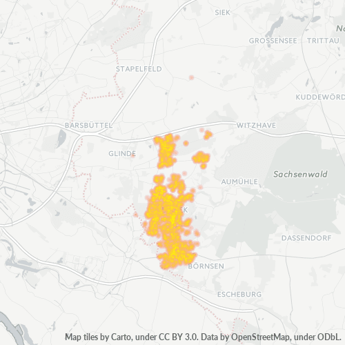 21465 Standortdichte-Heatmap