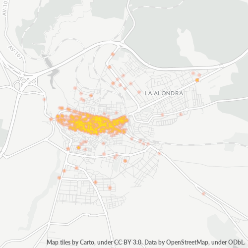 Mapa de calor para código postal 05001