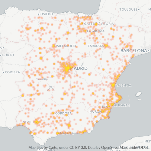 Mapa de calor para código postal 49710