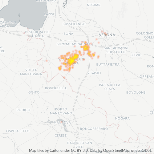 Mappa di calore per cap 37069