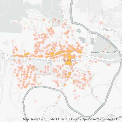 63025 Business Density Heatmap