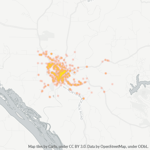 61036 Business Density Heatmap