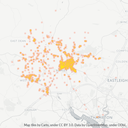 SO51 Business Density Heatmap