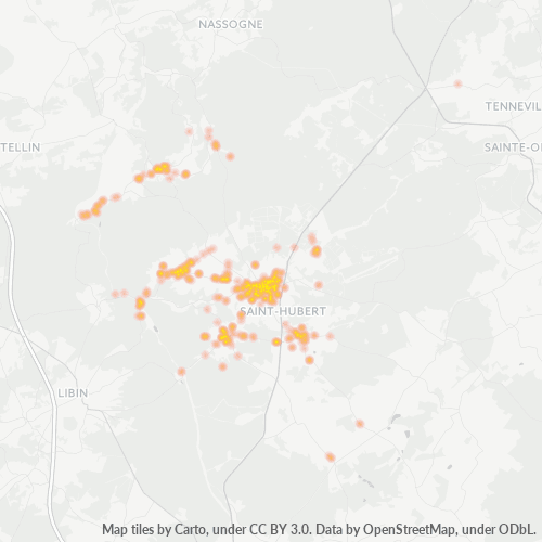 Heatmap voor postcode 6870