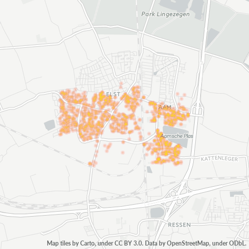 Heatmap voor postcode 6662