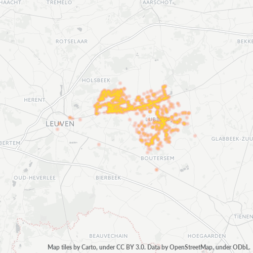 Heatmap voor postcode 3210