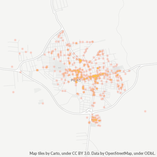 Mapa de calor para código postal 41840