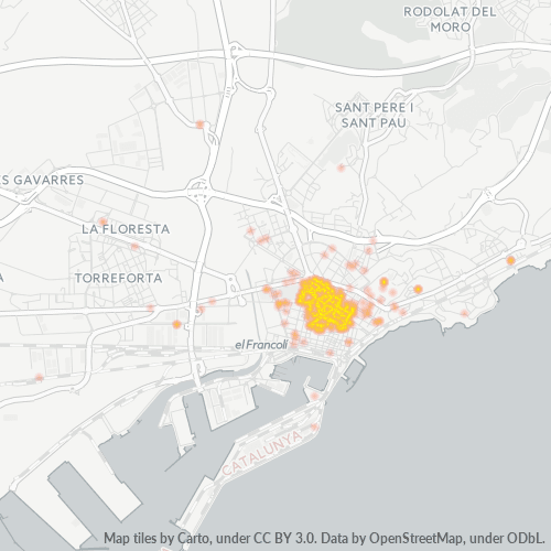 43001 Mapa de calor de densidad empresarial