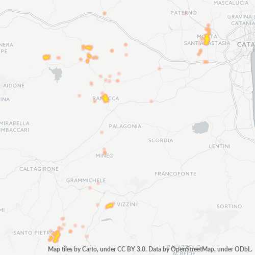 Mappa di calore per cap 95040