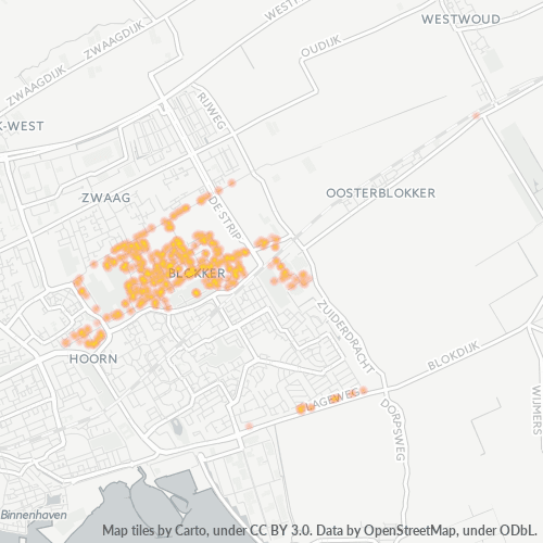 Heatmap voor postcode 1695
