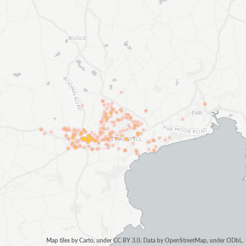 PL25 Business Density Heatmap