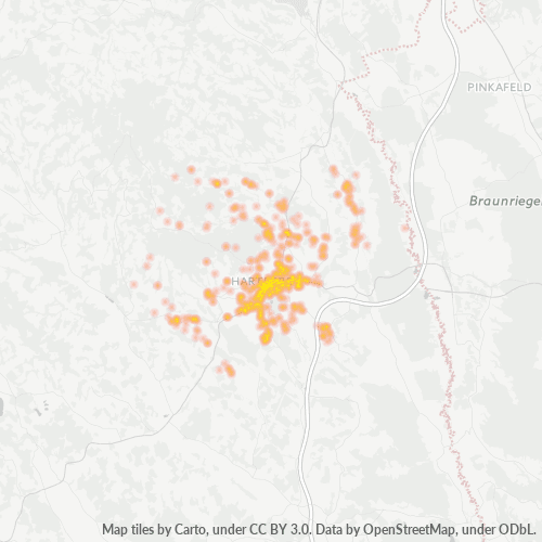 Heatmap für postleitzahl 8230