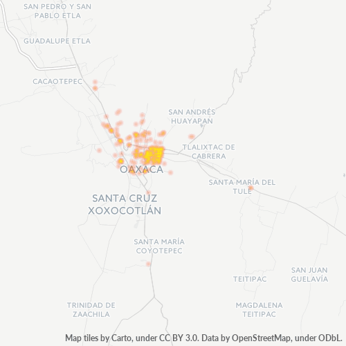 68100 Mapa de calor de densidad empresarial