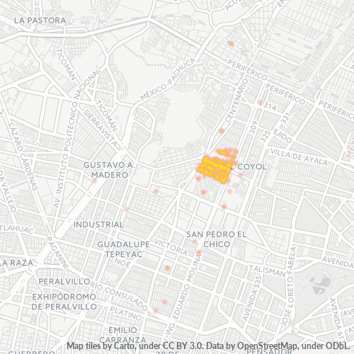 07400 Mapa de calor de densidad empresarial