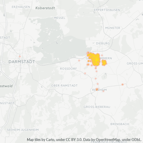 Heatmap für plz 64846
