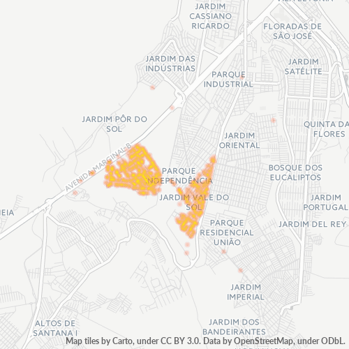 12238-000 Mapa de calor de densidad empresarial