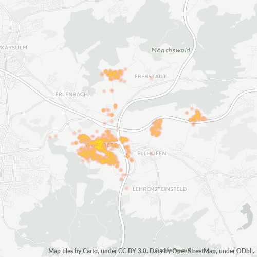 Heatmap für plz 74189
