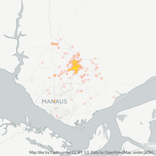 69095-000 Mapa de calor de densidad empresarial