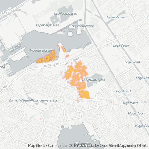 Heatmap voor postcode 1316