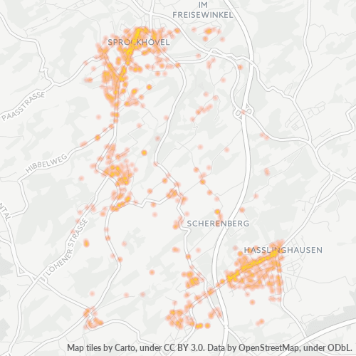 Heatmap für plz 45549