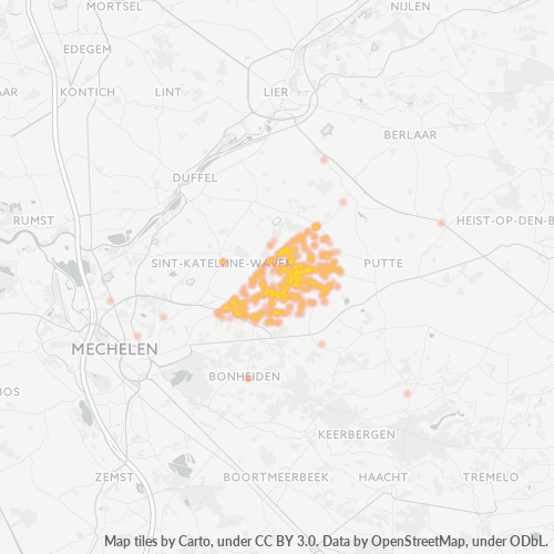 Heatmap voor postcode 2861