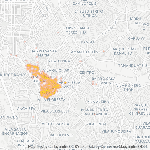 09060-000 Mapa de calor de densidad empresarial