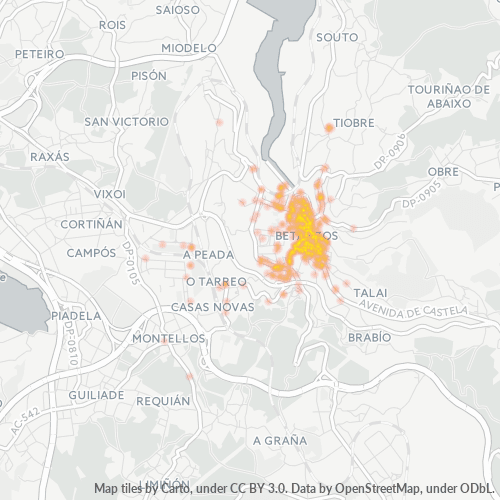 Mapa de calor para código postal 15300