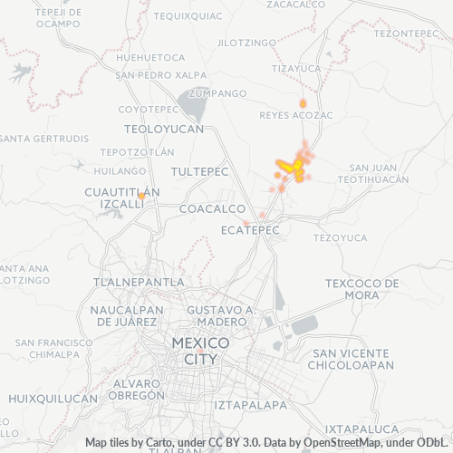 55749 Mapa de calor de densidad empresarial