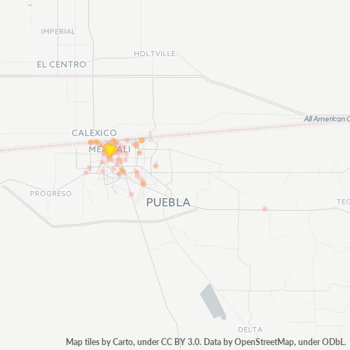 21010 Mapa de calor de densidad empresarial