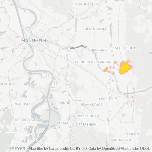 Heatmap für plz 69221