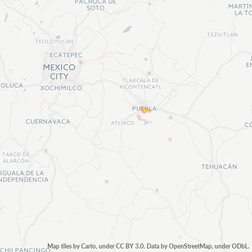 72501 Mapa de calor de densidad empresarial