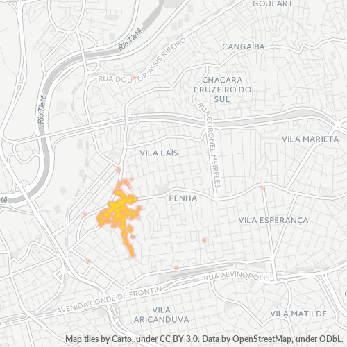 03634-000 Mapa de calor de densidad empresarial