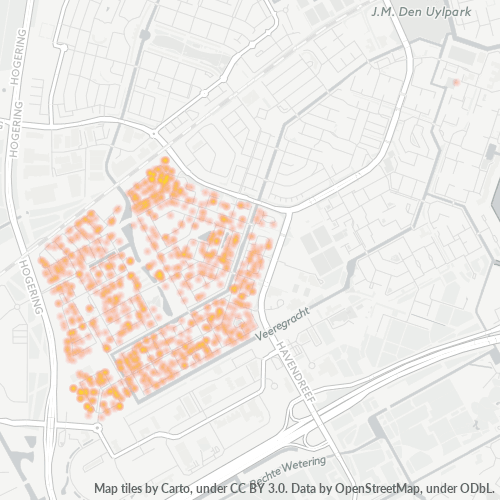 Heatmap voor postcode 1321