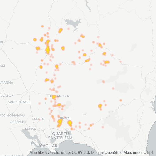 Mappa di calore per cap 09040