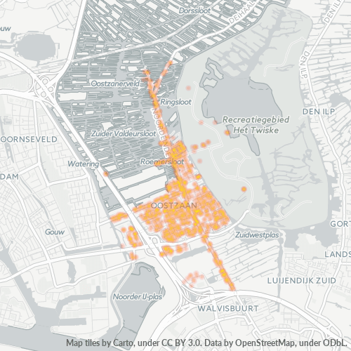 Heatmap voor postcode 1511
