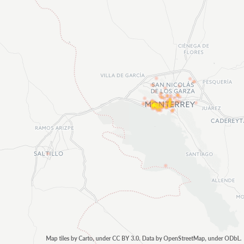 66230 Mapa de calor de densidad empresarial