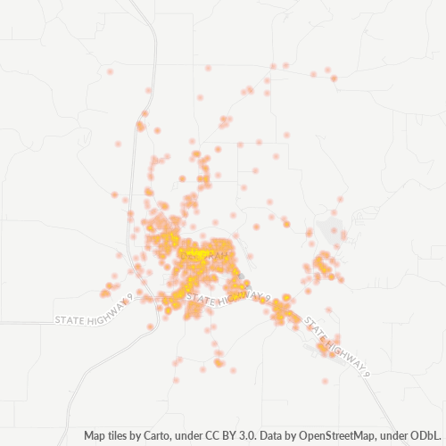 52101 Business Density Heatmap