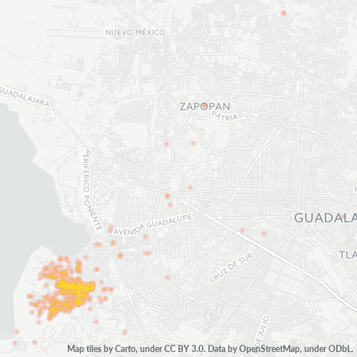45066 Mapa de calor de densidad empresarial