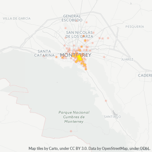 64700 Mapa de calor de densidad empresarial