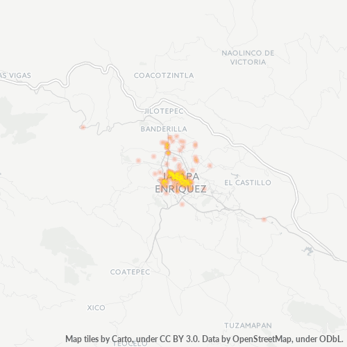 91030 Mapa de calor de densidad empresarial
