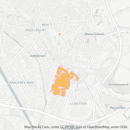 Heatmap voor postcode 3523
