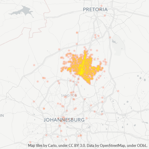 1685 Hittekaart vir Besigheidsdigtheid