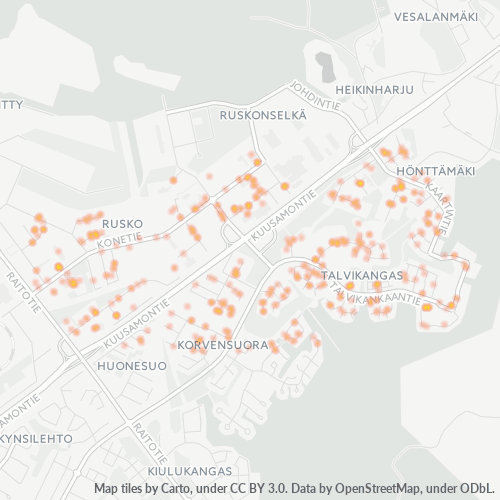 90630 Yritystiheys lämpökarttana