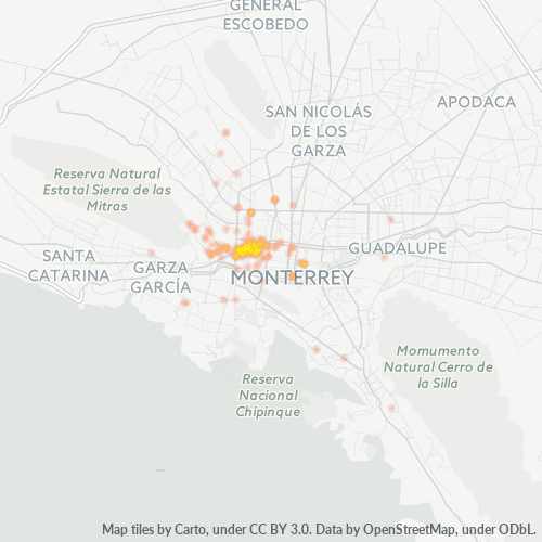 64030 Mapa de calor de densidad empresarial