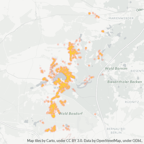 Heatmap für plz 16348