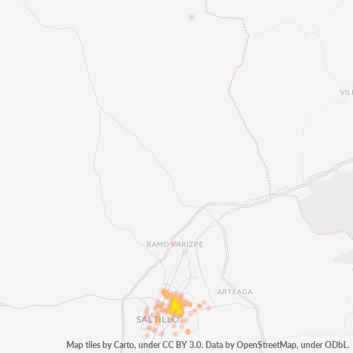 25290 Mapa de calor de densidad empresarial