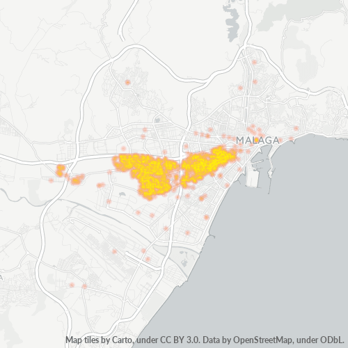 Mapa de calor para código postal 29006